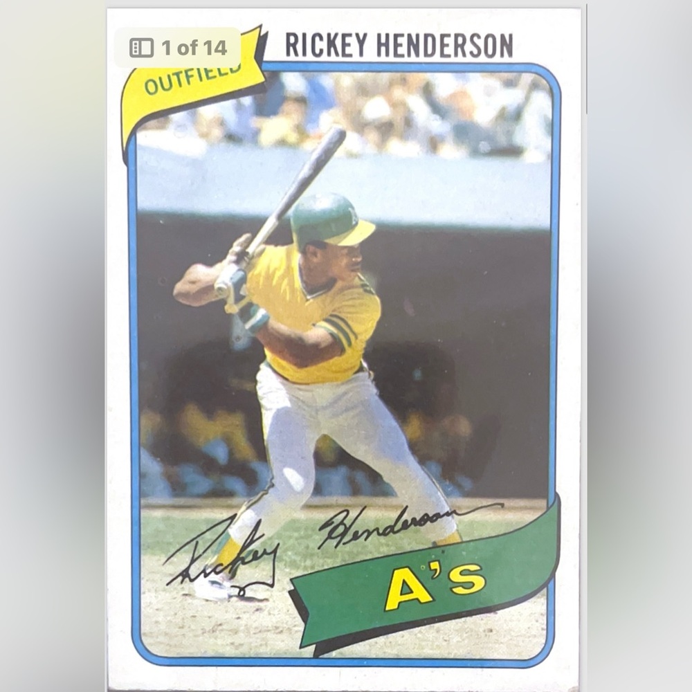 Rickey Henderson Baseball card